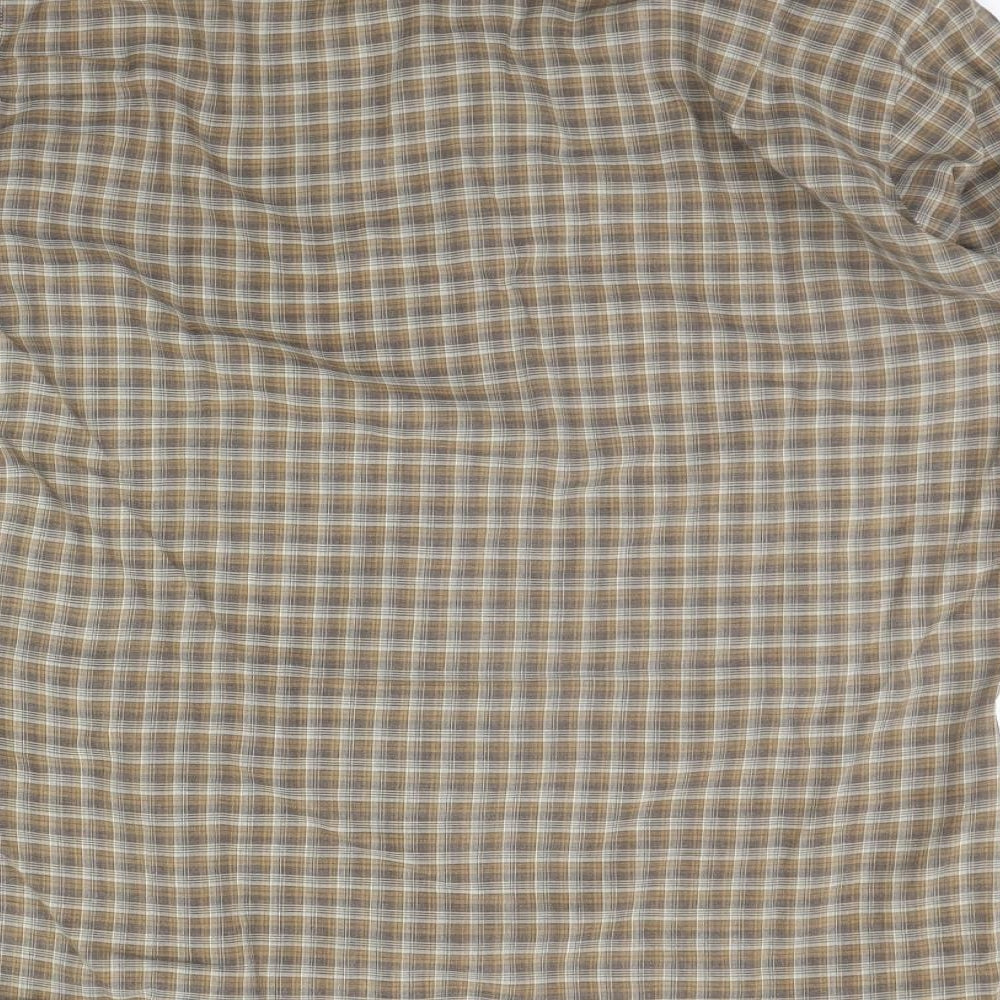 Asdale Mens Beige Check   Button-Up Size 16