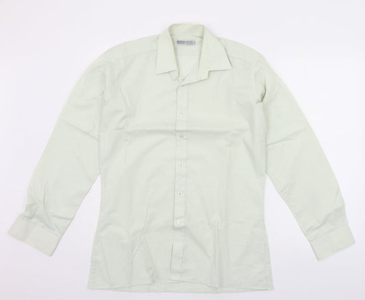TESCO Mens Green    Button-Up Size 15