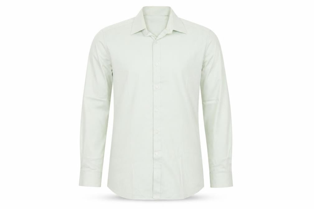 Mens UK Size 15 TESCO Green  Button-Up Long Sleeve Casual Shirt