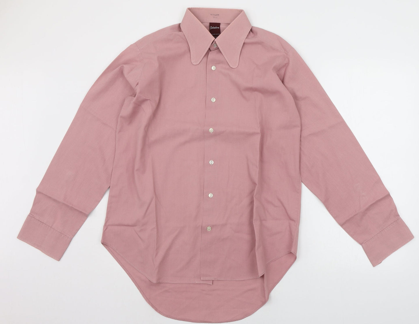 Mens UK Size 16 Paladine Pink  Button-Up Long Sleeve Casual Shirt
