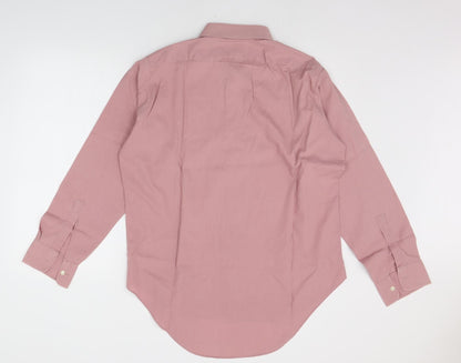 Mens UK Size 16 Paladine Pink  Button-Up Long Sleeve Casual Shirt