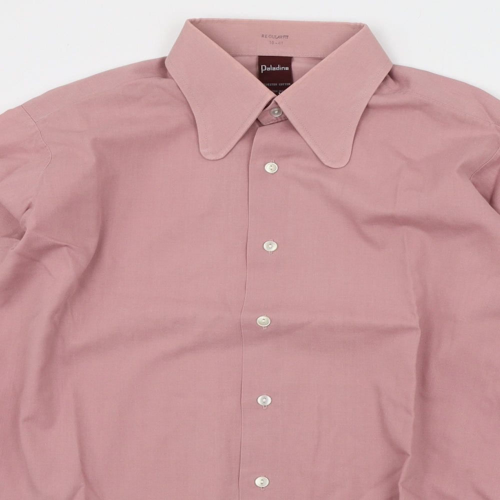 Mens UK Size 16 Paladine Pink  Button-Up Long Sleeve Casual Shirt