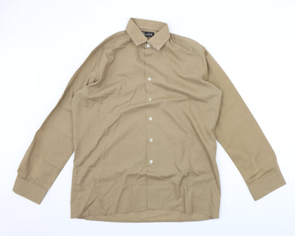 Asdale Mens Brown    Button-Up Size 16