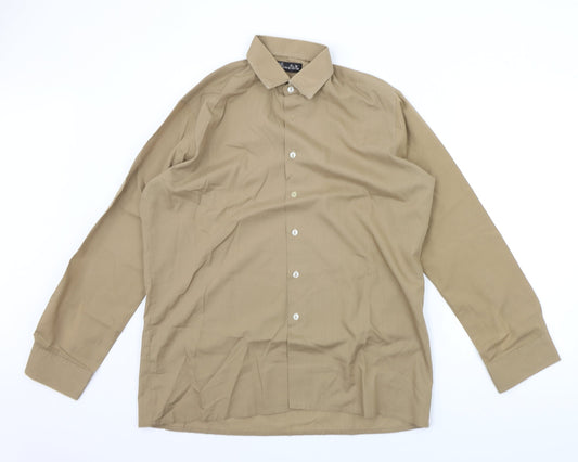 Asdale Mens Brown    Button-Up Size 16