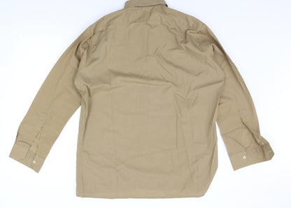 Asdale Mens Brown    Button-Up Size 16