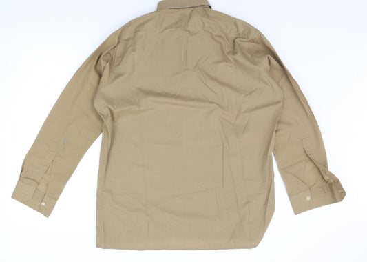 Asdale Mens Brown    Button-Up Size 16