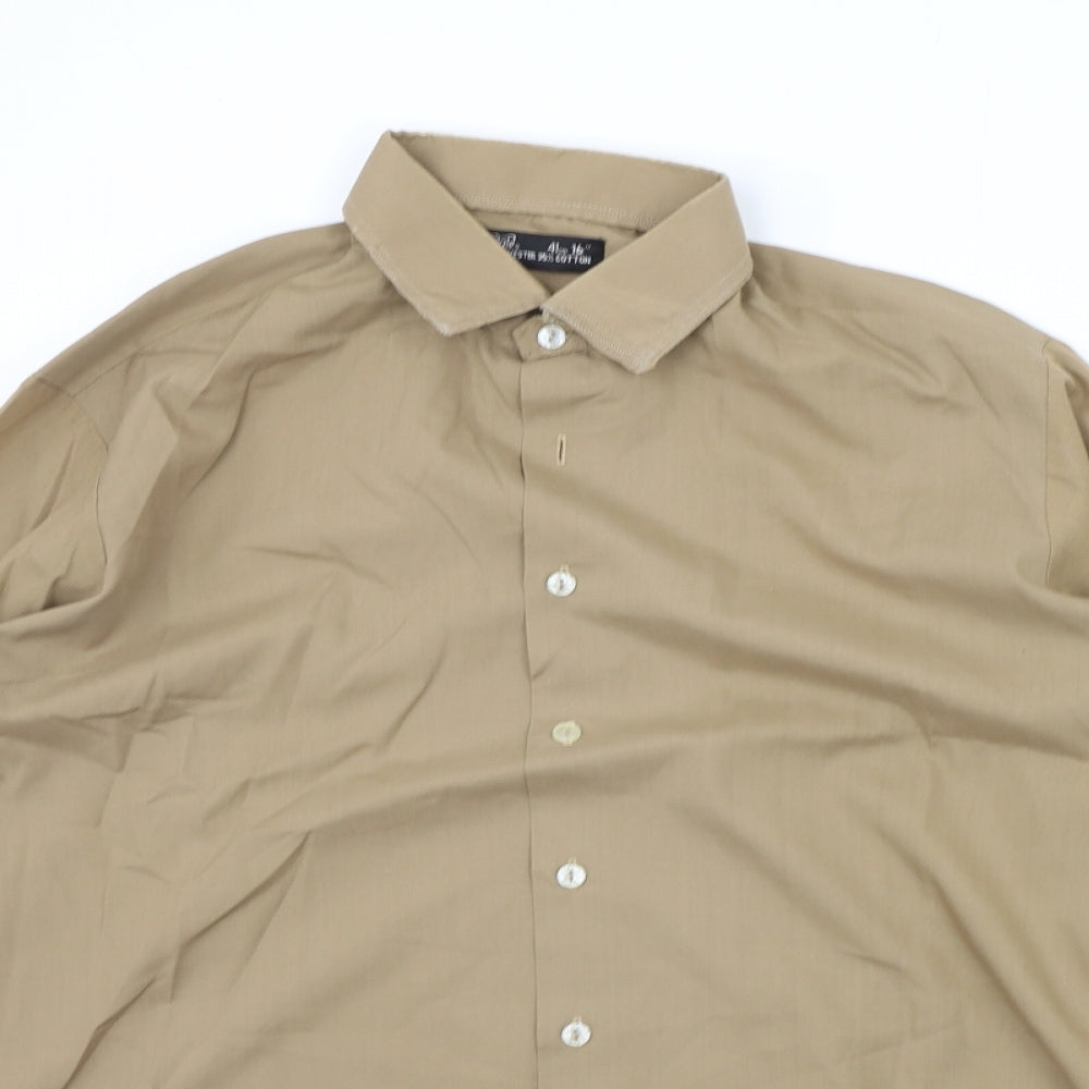 Asdale Mens Brown    Button-Up Size 16
