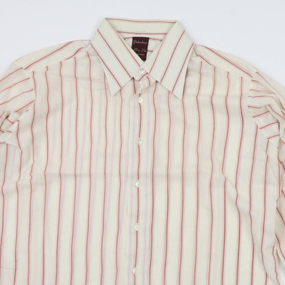 Mens UK Size 16 Paladine Beige  Button-Up Long Sleeve Casual Shirt