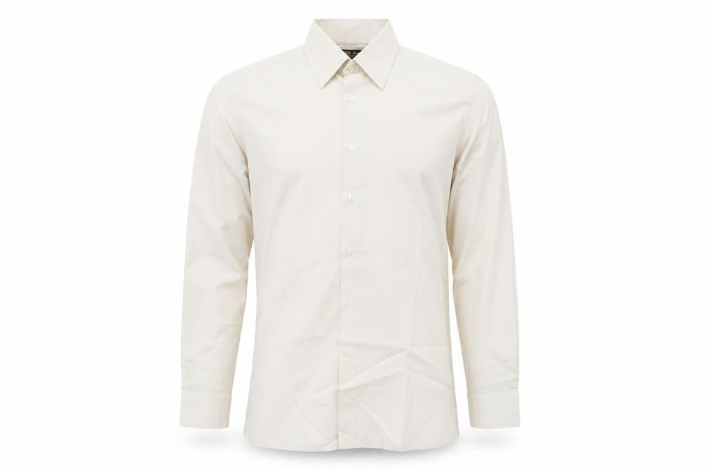 Mens UK Size 15.5 Asdale Beige  Button-Up Long Sleeve Casual Shirt