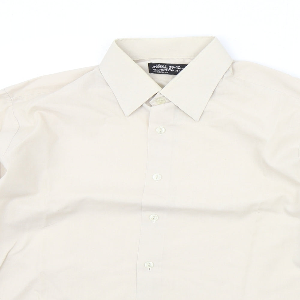 Asdale Mens Beige    Button-Up Size 15.5