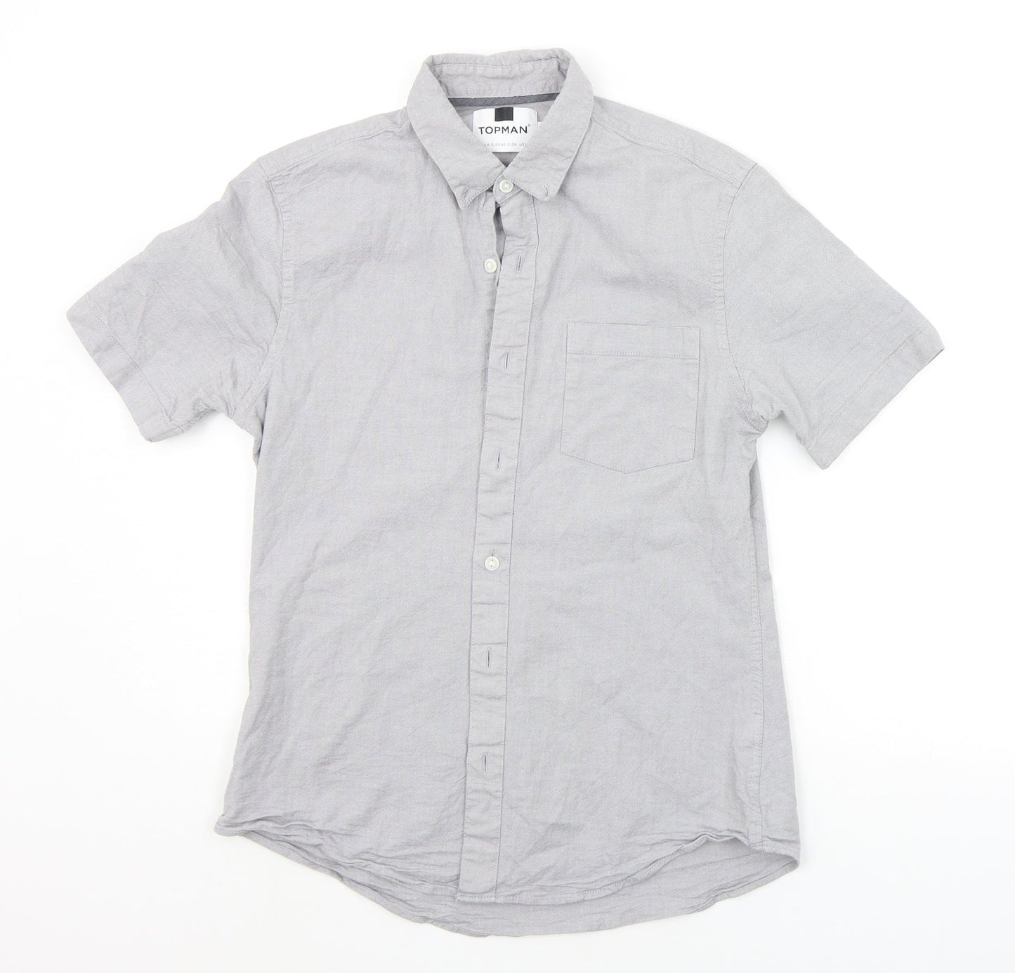 Womens UK Size M Topman Grey Basic Button-Up
