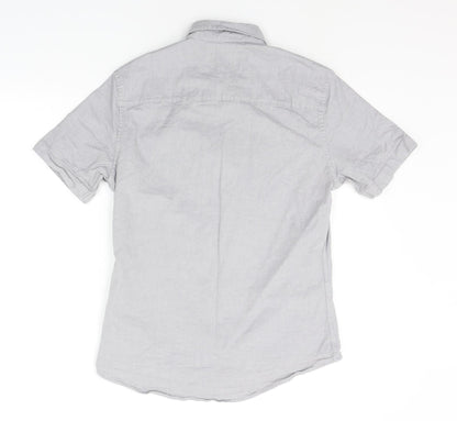 Womens UK Size M Topman Grey Basic Button-Up
