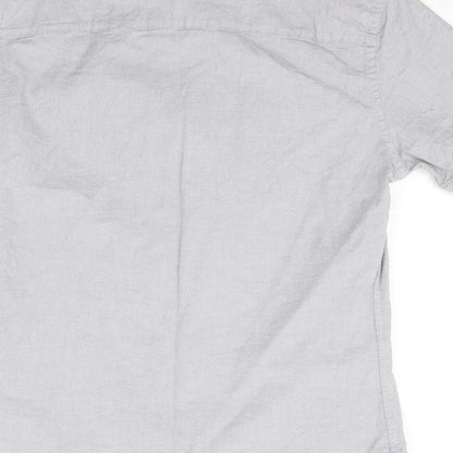 Womens UK Size M Topman Grey Basic Button-Up