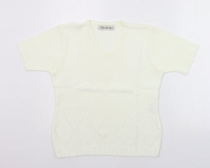 Womens UK Size 12 Berkertex White Pullover Jumper