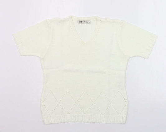 Womens UK Size 12 Berkertex White Pullover Jumper