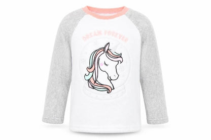 Primark Girls White Solid  Top Pyjama Top Size 5-6 Years  - UNICORN