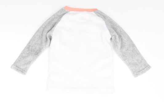 Primark Girls White Solid  Top Pyjama Top Size 5-6 Years  - UNICORN