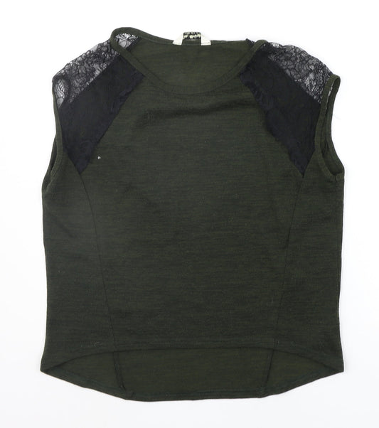 Miss Selfridge Womens Green   Basic T-Shirt Size 10