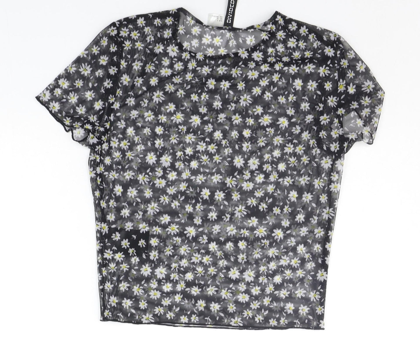 Womens UK Size S Divided Black Basic Blouse