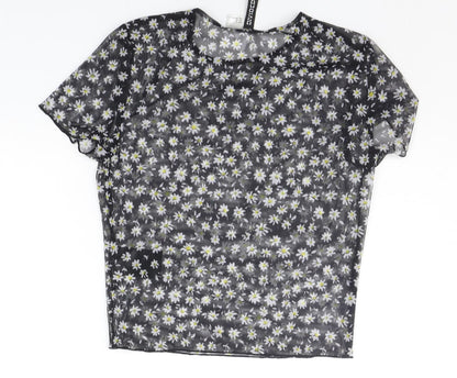 Womens UK Size S Divided Black Basic Blouse