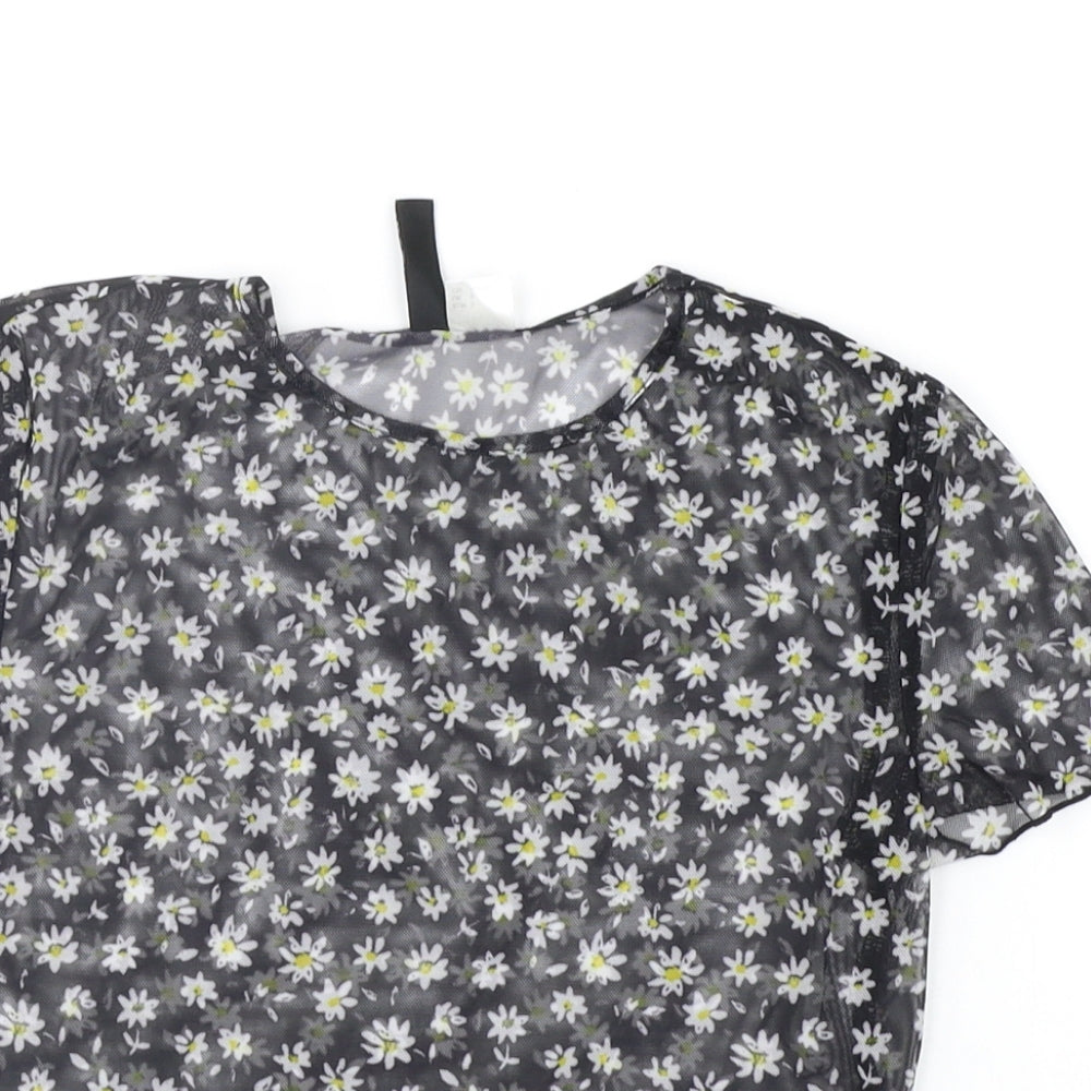 Womens UK Size S Divided Black Basic Blouse