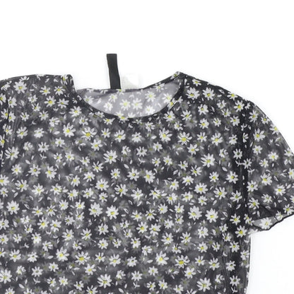 Womens UK Size S Divided Black Basic Blouse