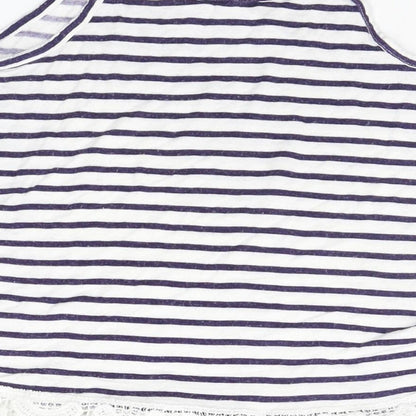 H&M Girls Blue Striped  Basic T-Shirt Size 9-10 Years