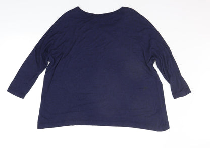 Womens UK Size 14 Roman Blue Pullover Jumper