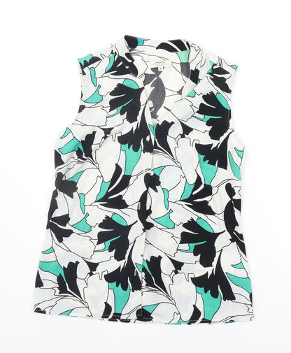 Papaya Womens White Floral  Basic Button-Up Size 8