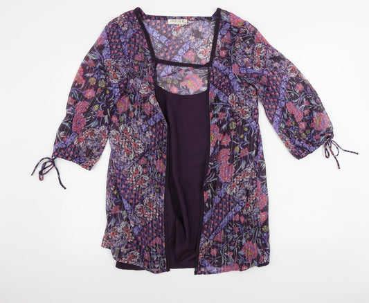 Womens UK Size 12 Marks and Spencer Purple Basic Blouse