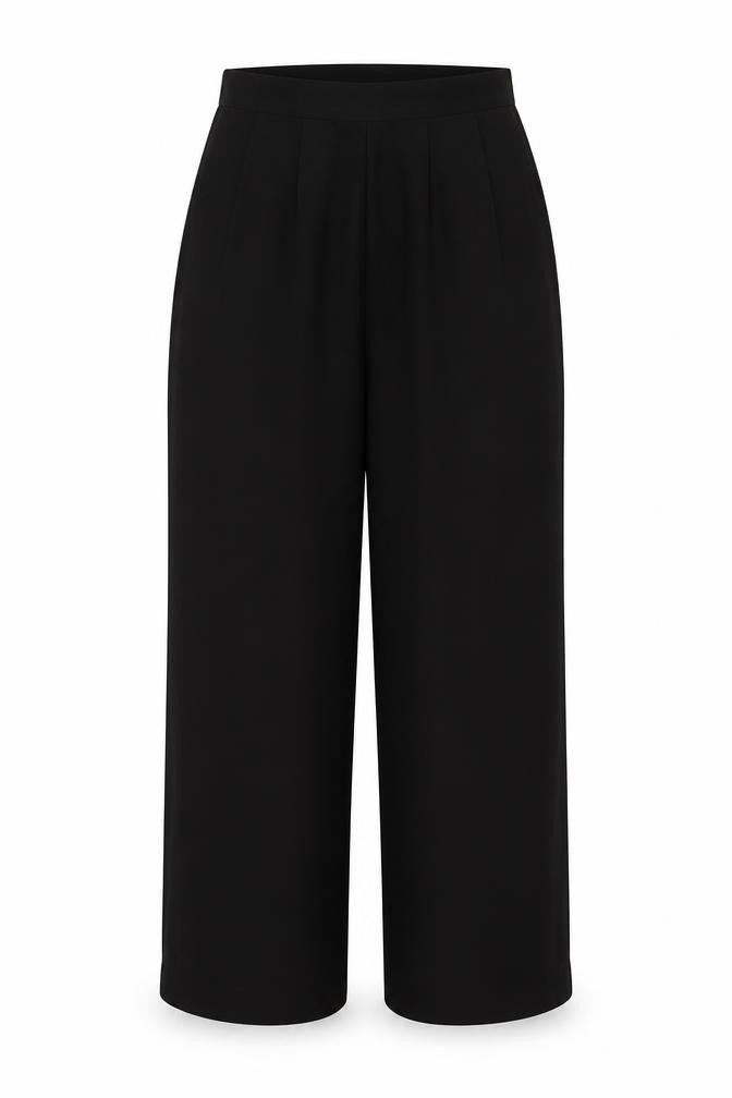 Front view of Your Sixth Sense women’s black trousers, size UK 12, 25-inch leg