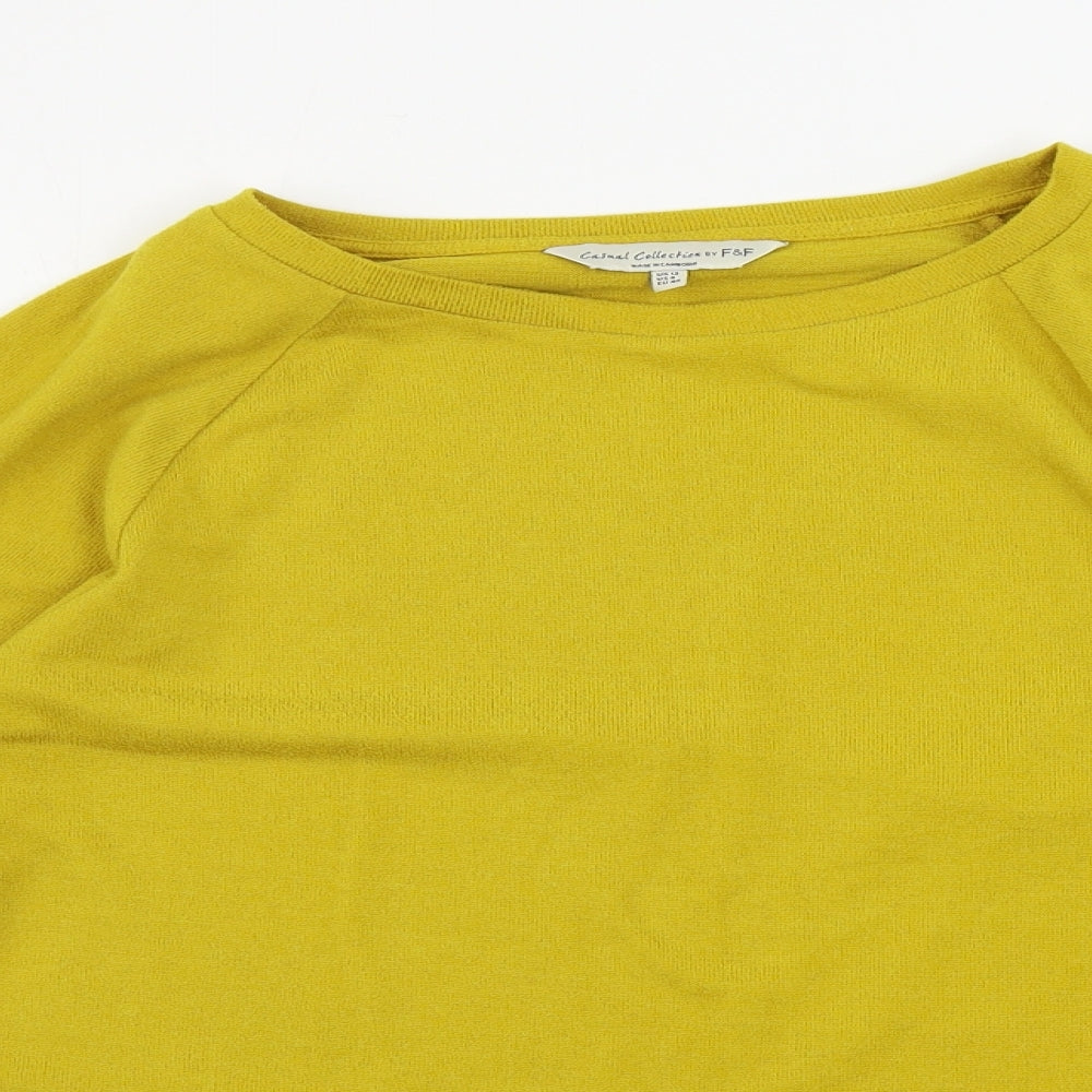 F&F  Womens Yellow   Pullover Jumper Size 12