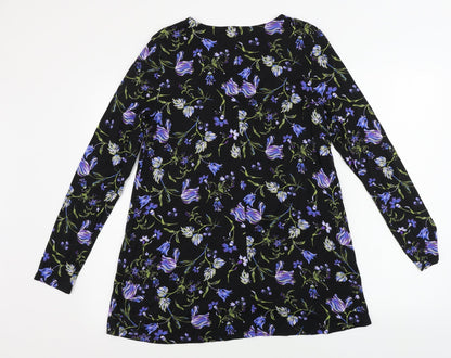 M&Co Womens Black Fair Isle  A-Line  Size 12