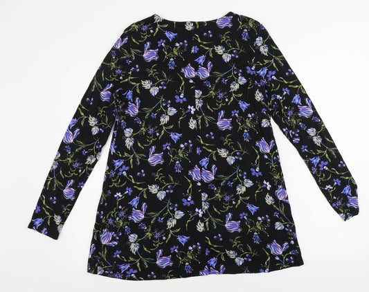 M&Co Womens Black Fair Isle  A-Line  Size 12