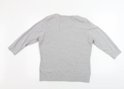 Womens UK Size 14 Marks and Spencer Grey Pullover Jumper