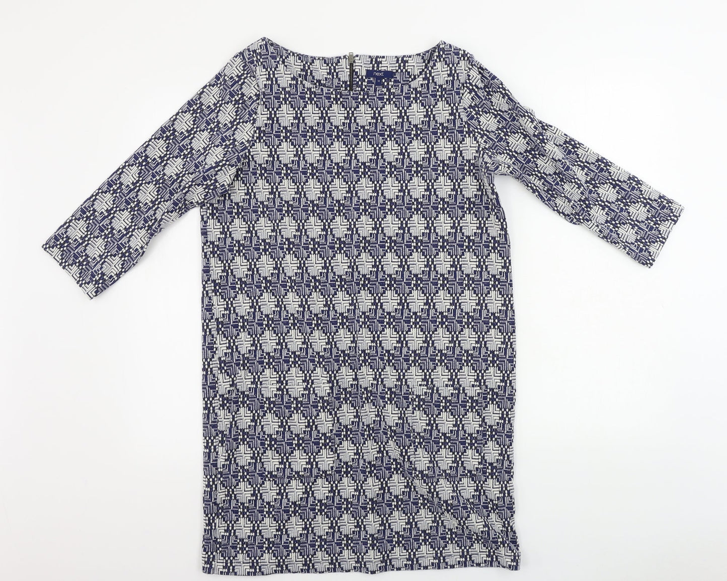 NEXT  Womens Blue Geometric  A-Line  Size 12