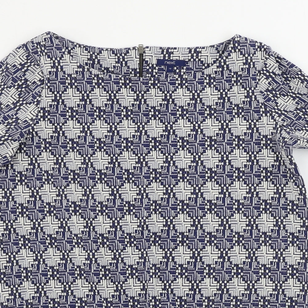 NEXT  Womens Blue Geometric  A-Line  Size 12