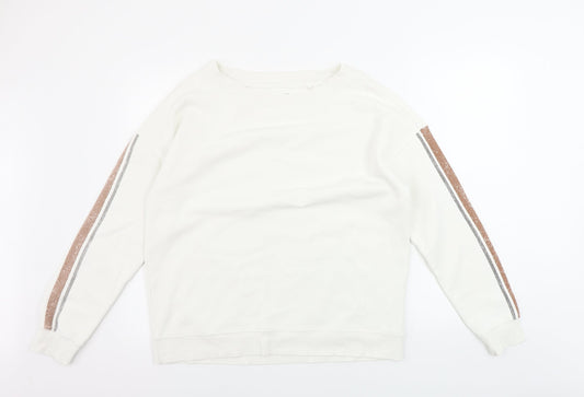 Womens UK Size M NEXT White Pullover Jumper