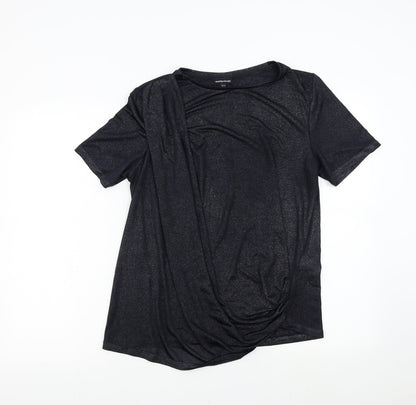 Womens UK Size 14 Warehouse Black Basic T-Shirt