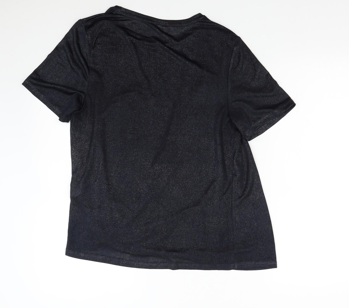 Womens UK Size 14 Warehouse Black Basic T-Shirt