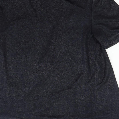 Womens UK Size 14 Warehouse Black Basic T-Shirt