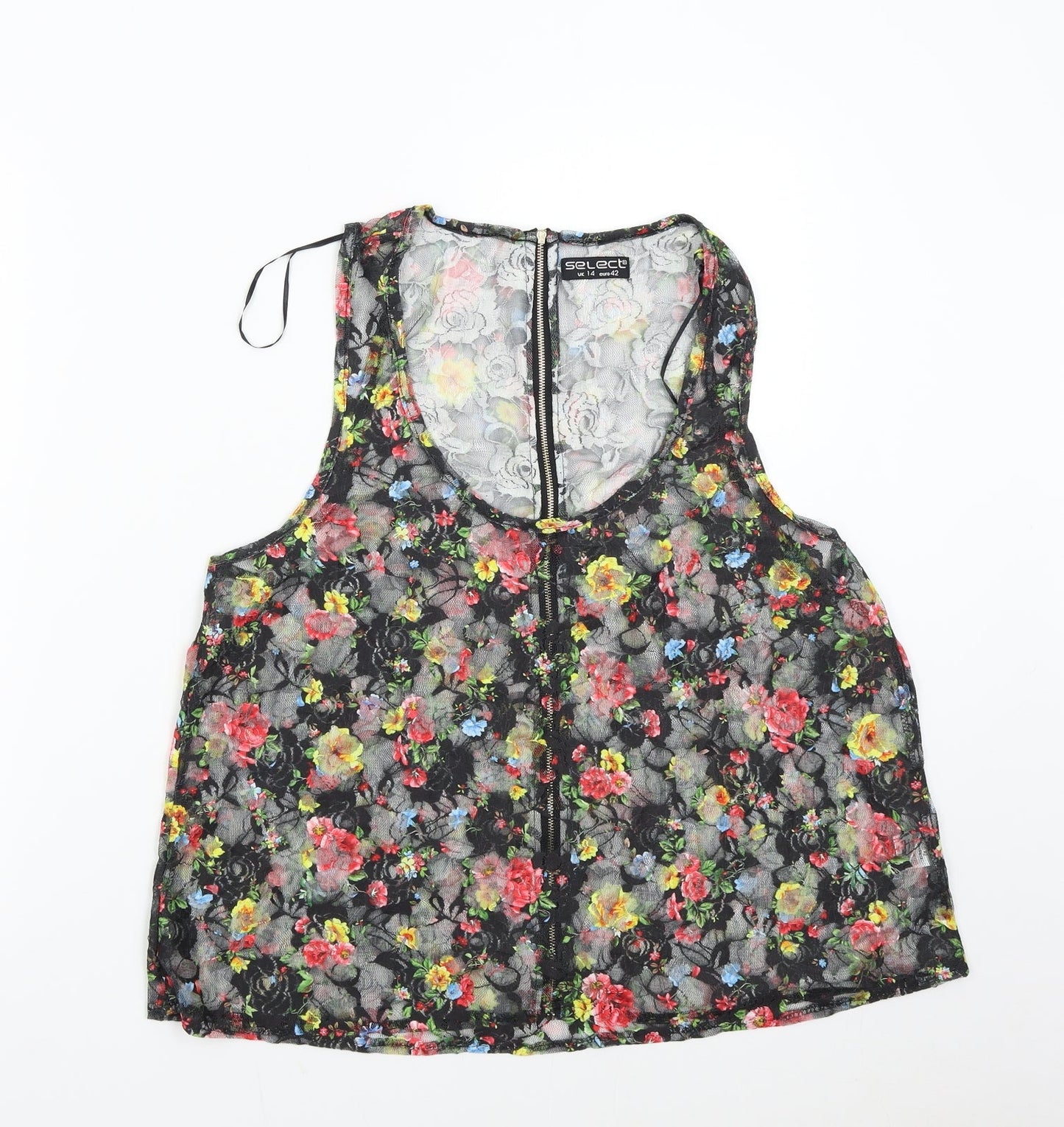 Select Womens Multicoloured Floral  Basic Tank Size 14