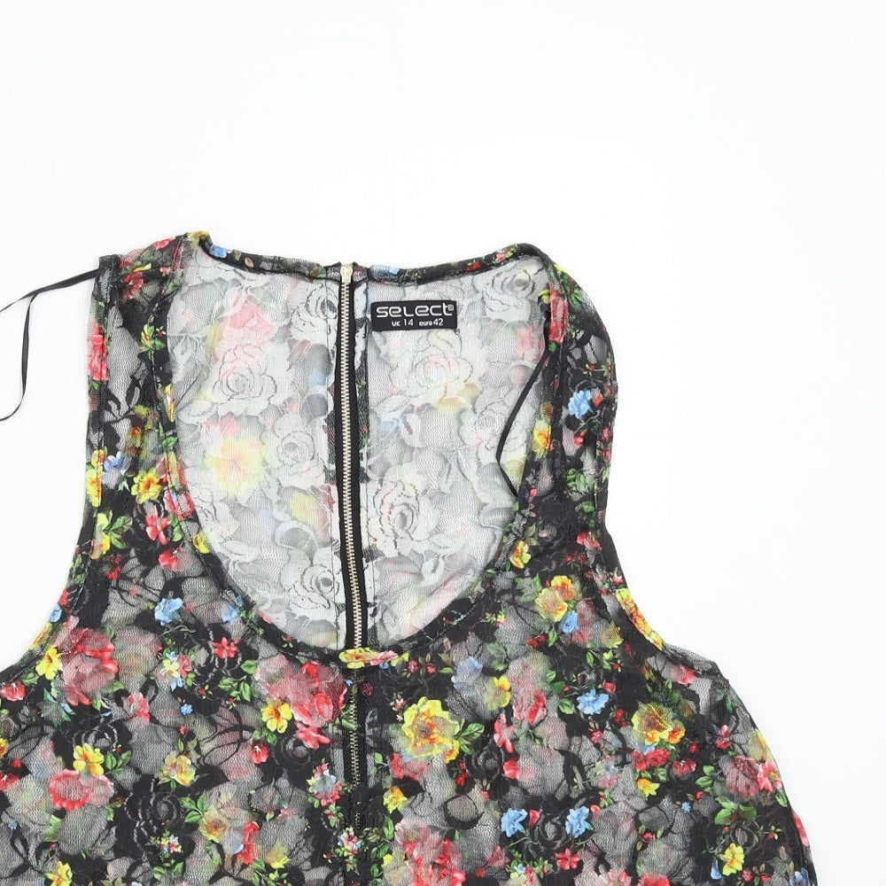 Select Womens Multicoloured Floral  Basic Tank Size 14