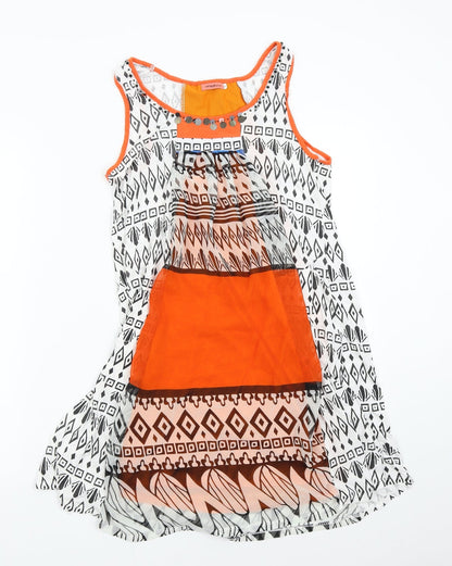 MOTIVI Womens Multicoloured Geometric  Slip Dress  Size S
