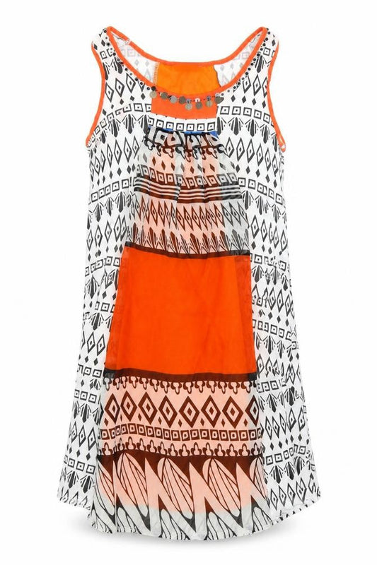 MOTIVI Womens Multicoloured Geometric  Slip Dress  Size S