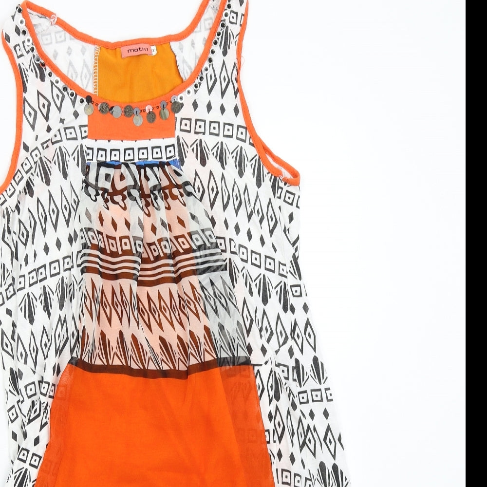 MOTIVI Womens Multicoloured Geometric  Slip Dress  Size S