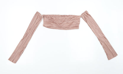 Womens UK Size 10 In the Style Pink Cropped Blouse