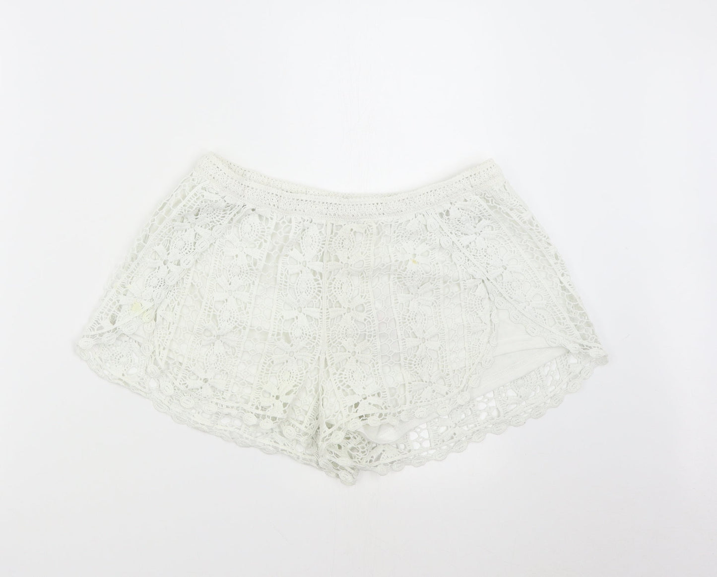 New Look Womens White   Hot Pants Shorts Size M