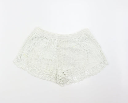 New Look Womens White   Hot Pants Shorts Size M