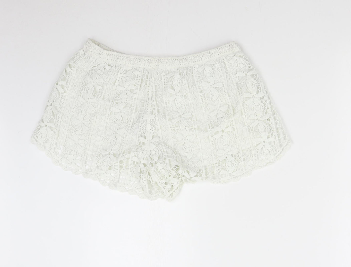 New Look Womens White   Hot Pants Shorts Size M